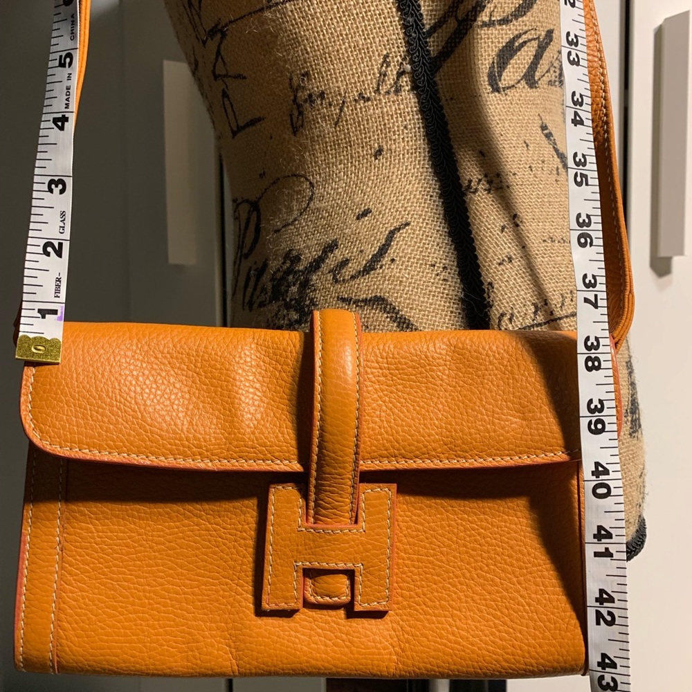 Orange Leather Clutch Purse Made in Italy